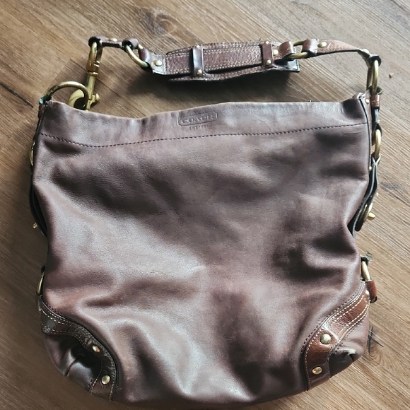 Coach Brown Leather Shoulder Bag - Picture 1 of 7